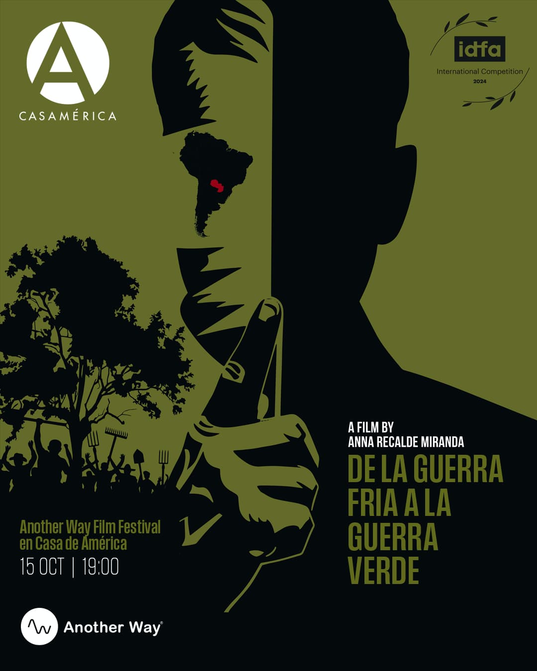 🌍 'De la guerra fría a la guerra verde'.
📽️ Documental de Anna Recalde Miranda en el marco de @anotherwayff.

Un viaje que conecta la violencia política del Plan Cóndor con los asesinatos actuales de defensores de la tierra en Latinoamérica, revelando cómo la impunidad y el acaparamiento de tierras dieron origen a la República de la Soja, epicentro de la agroindustria global.

👥 Presenta Marta García Larriu.
📅 15/10 ⌚ 19h.
📍 Sala de cine Iberia.
🎟️ Entrada libre – aforo limitado.

🤝 Con @anotherwayff.

🔗 Más información en nuestra web, enlace en la biografía.

#Cine #Documental #Latinoamérica #CambioClimático #AnotherWayFF