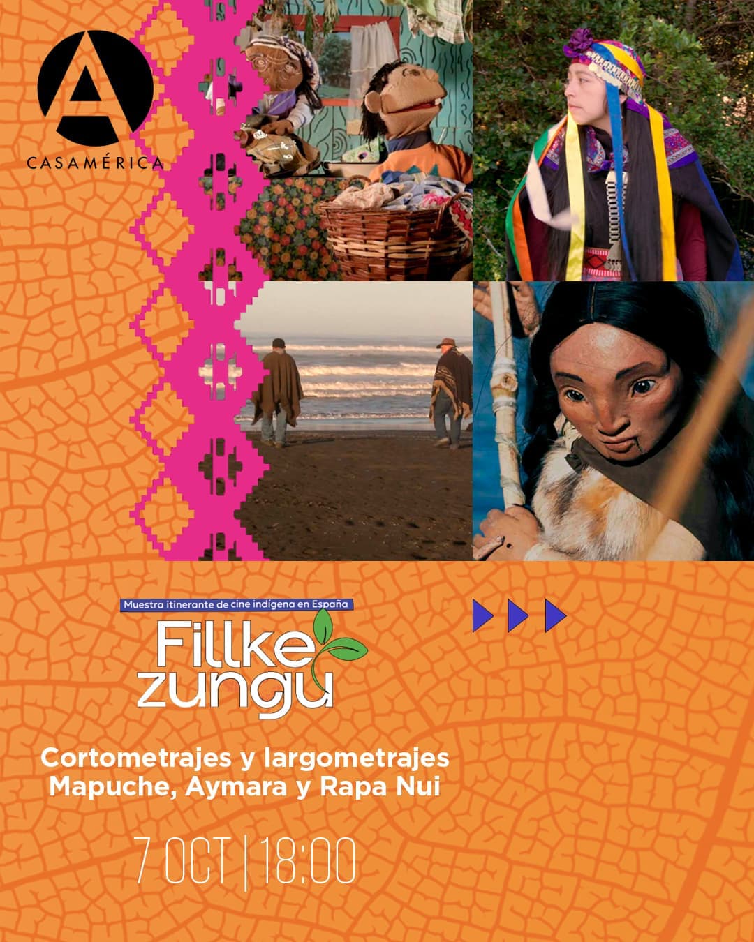 🎬🇨🇱 'Filke Zugü' llega a @casamerica, una muestra itinerante de cine indígena que invita a descubrir las voces y saberes de los pueblos originarios de Chile. Una selección de cortos y largometrajes que celebran su riqueza cultural y espiritual.

Además de las proyecciones, habrá un espacio de nütxamkawün (reflexión) con un conversatorio sobre cómo el cine indígena contribuye al fortalecimiento de los saberes culturales y espirituales de las primeras naciones.

🤝 Con @diracchile, @FICWALLMAPU y Kelluwün Media.

📅 Martes 7 y miércoles 8 de octubre.
⌚ 18 h.
📍 Sala Iberia, Casa de América
🎟 Entrada libre hasta completar aforo.

🔗 Más información en nuestra web, enlace en la biografía.