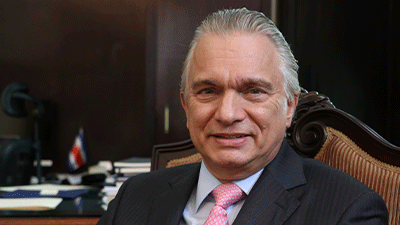 Arnoldo André, ministro de Relaciones Exteriores y Culto de la República de Costa Rica.