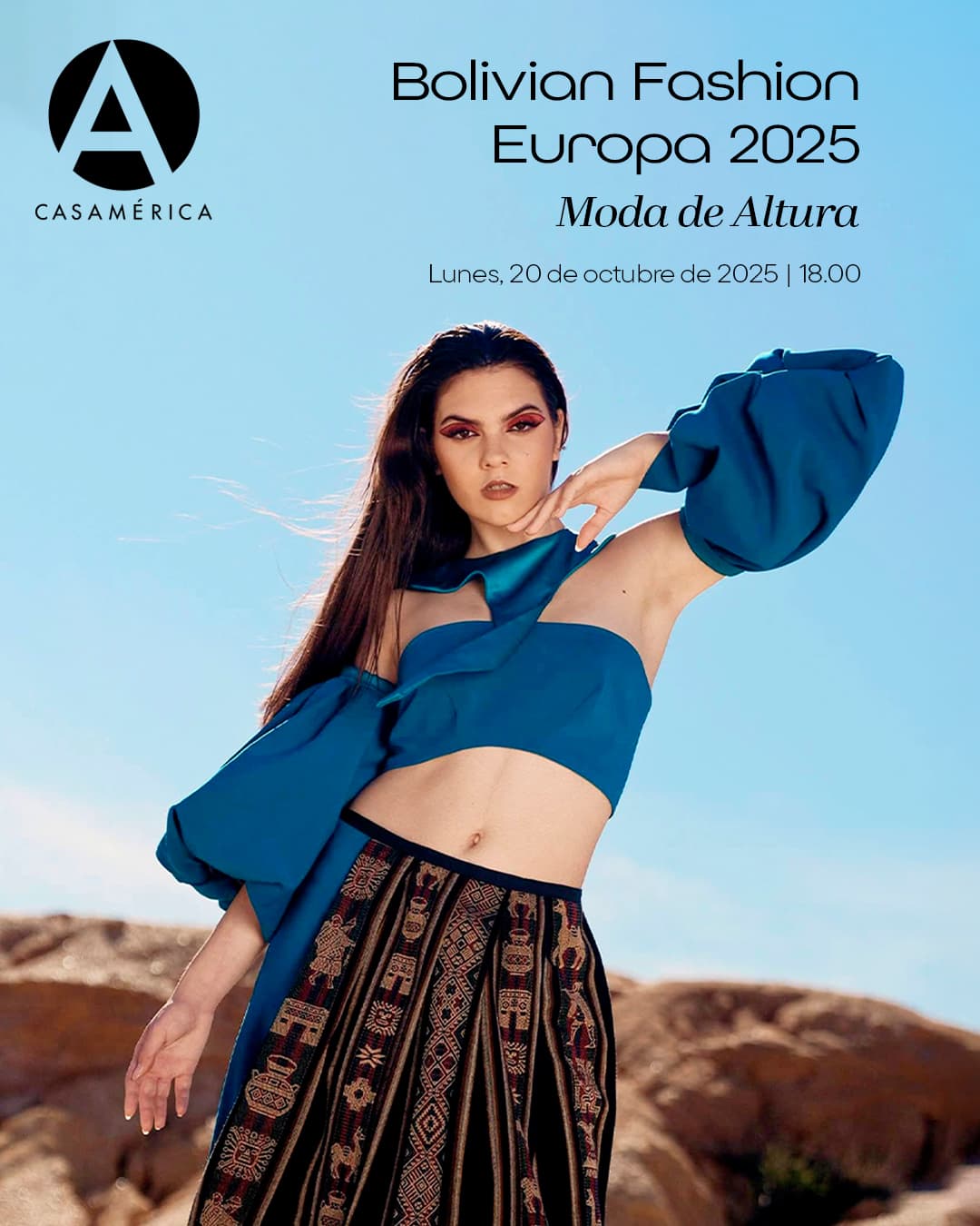 🇧🇴✨ 𝐁𝐨𝐥𝐢𝐯𝐢𝐚𝐧 𝐅𝐚𝐬𝐡𝐢𝐨𝐧 𝐄𝐮𝐫𝐨𝐩𝐚 – 𝐌𝐨𝐝𝐚 𝐝𝐞 𝐀𝐥𝐭𝐮𝐫𝐚.

Tres colecciones originales que articulan tradición y vanguardia saldrán a la pasarela: ‘Pukara’ de Marianela Otondo, la propuesta de Felipe Zambrana, y ‘Poder Ancestral’ de Franz Auza, inspirada en el Tinku potosino. Una fusión entre raíces culturales y alta costura que visibiliza la identidad boliviana en su expresión más contemporánea.

👥 Bienvenida: León de la Torre, Víctor Rafael Arancibia Gutiérrez y Hugo Bustillos Garcia.
🤝 Con Embajada de Bolivia.

📅 Lunes 20 de octubre ⌚ 18:00.
📍 Salones Bolívar y Embajadores | acceso por Plaza de Cibeles, s/n.
🎟️ Entrada con inscripción previa (enlace en el perfil).

🔗 Descubre más en nuestra web: https://www.casamerica.es/sociedad/bolivian-fashion-europa-2025
#BolivianFashionEuropa #ModaDeAltura #IdentidadBoliviana #ArteYModa #CasaDeAmérica