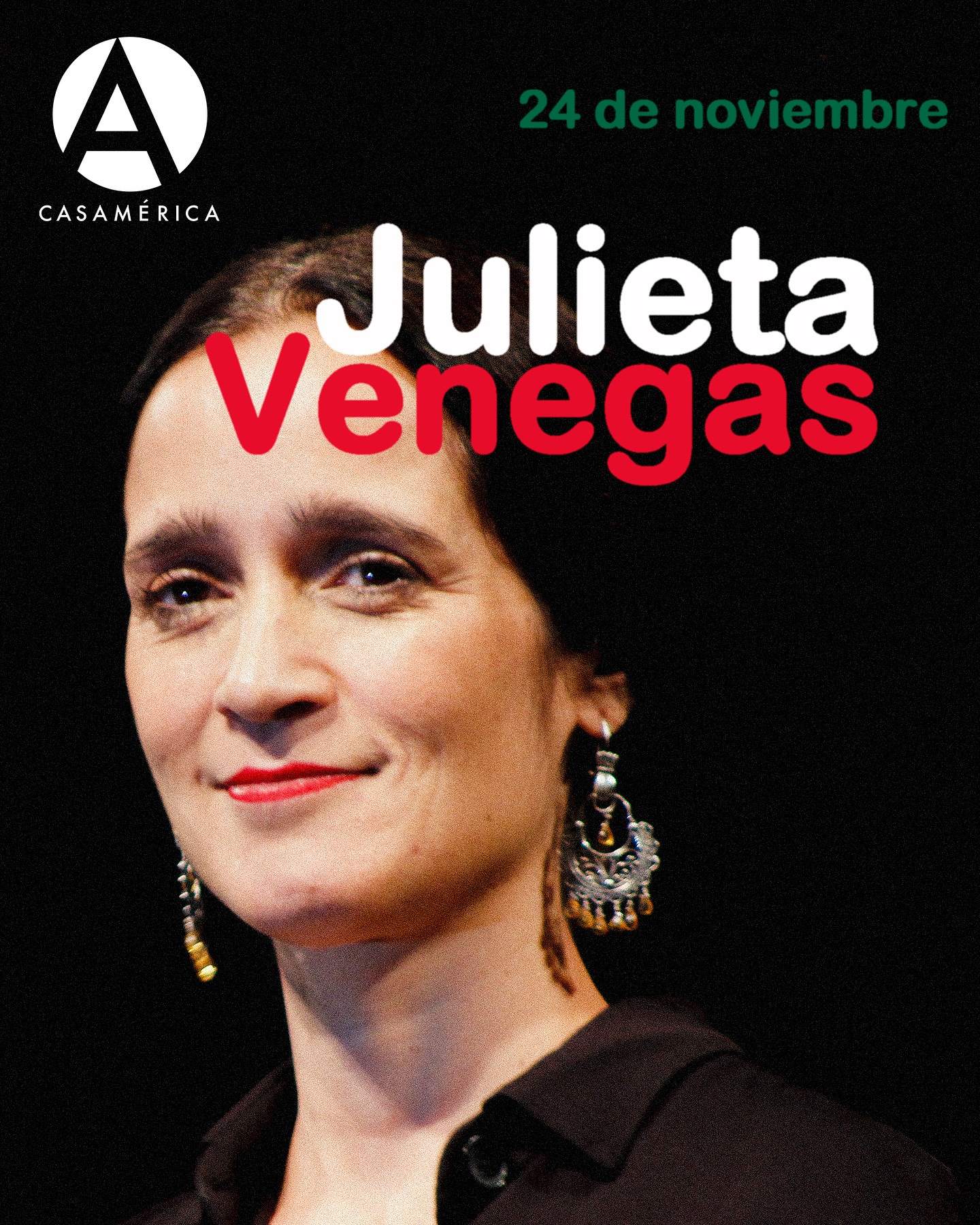 🇲🇽🎼 Hoy celebramos a la cantante, compositora, productora y multiinstrumentista mexicana 𝐉𝐮𝐥𝐢𝐞𝐭𝐚 𝐕𝐞𝐧𝐞𝐠𝐚𝐬, referente indiscutible del pop alternativo. Su sensibilidad musical, su lírica intimista y su talento para fusionar géneros la han convertido en una de las artistas más queridas e influyentes del mundo hispano. 

Criada en Baja California, estudió piano y teoría musical desde niña. Tras su paso por las bandas Tijuana No! y La Milagrosa, debutó como solista con “Aquí” (1997), un álbum en el que colaboró con Gustavo Santaolalla para dar forma a un sonido inédito dentro de la escena musical mexicana. Pero fue con “Sí” (2003) y “Limón y Sal” (2006) que muchos la descubrimos. Su música cruzó fronteras y, gracias a su éxito, el legendario programa MTV Unplugged se grabó por primera vez en México, entre otros muchos logros. 

Ganadora de 8 Latin Grammys y 1 Grammy, ha abierto camino a nuevas generaciones de artistas que abrazan la versatilidad sin temor. Y es que en Julieta reside un gran valor: además de ocupar un lugar destacado entre los grandes cantautores latinoamericanos, ha sido clave en el impulso y la proyección global del pop en español, dialogando además con otras generaciones y estilos, como demuestra en su colaboración con Bad Bunny, Mala Rodríguez o Sen Senra.