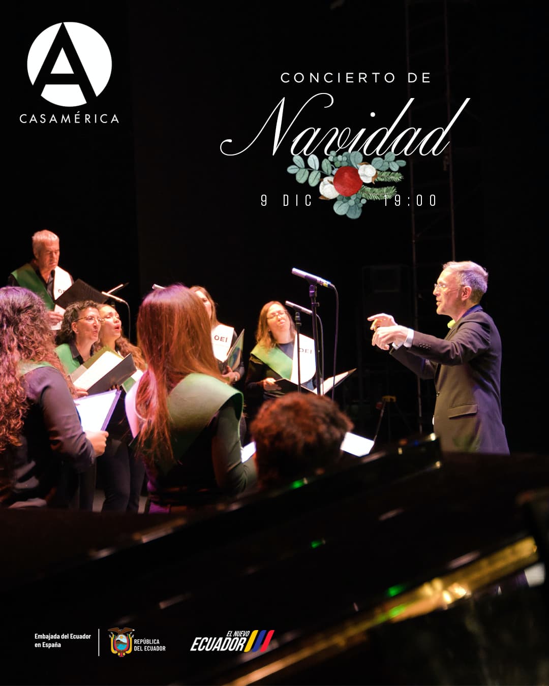 🎄🎼 𝐍𝐮𝐞𝐬𝐭𝐫𝐚 𝐍𝐚𝐯𝐢𝐝𝐚𝐝.
El Coro Iberoamericano de Madrid ofrece su concierto navideño anual, que celebra su décima edición. En esta ocasión, la programación incorpora repertorio ecuatoriano con la participación del Ballet Quitus, así como danzas ancestrales de la Comunidad Sariri del altiplano boliviano.

👥 Con Carlos M. Puga y Raúl Barrio.
👥 Con @balletquitusmadrid (Ecuador), dirigido por Mónica Jara.
👥 Con Comunidad Sariri (Bolivia), dirigida por William Cabezas.
🤝 Con @espacio_oei, @embajadaecuesp y la Asociación cultural Letra y Música de Madrid.

📅 Martes 9 de diciembre.
⌚ 19:00.
📍 Anfiteatro Gabriela Mistral.
🎟️ Entrada libre hasta completar aforo.

🔗 Más información en nuestra web, enlace en la biografía.
📺 Puedes ver el video completo en nuestro canal de YouTube, enlace en la biografía.

#CasaDeAmérica #Música #Iberoamérica #ConciertoNavideño #NuestraNavidad