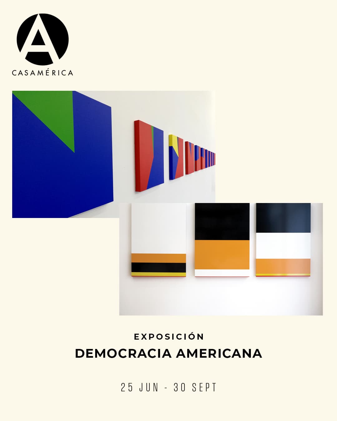 🎨 𝐃𝐞𝐦𝐨𝐜𝐫𝐚𝐜𝐢𝐚 𝐀𝐦𝐞𝐫𝐢𝐜𝐚𝐧𝐚.

El colectivo PSJM presenta una exposición compuesta por las muestras 𝑨𝒎𝒆𝒓𝒊𝒄𝒂𝒏 𝑪𝒐𝒍𝒐𝒓𝒔 y 𝑨𝒎𝒆𝒓𝒊𝒄𝒂𝒏 𝑫𝒆𝒎𝒐𝒄𝒓𝒂𝒄𝒚, dos proyectos que utilizan datos estadísticos y resultados electorales para reflexionar sobre la historia, la diversidad social y la evolución democrática de los Estados Unidos.

La muestra forma parte de las actividades conmemorativas del 250 aniversario del nacimiento de los Estados Unidos, una oportunidad para reflexionar sobre la construcción histórica, política y cultural del país y su relación con el resto del continente americano.

🤝 Con PSJM (@psjm_cynthia_pablo), Modo Cultura, @cabildodegrancanaria y Gobierno de Canarias.

📅 Del 25 de junio al 30 de septiembre.
📍 Galería Casa de América-ABANCA | Salas Guayasamín y Torres García.
▶️ Entrada libre hasta completar aforo.

🔗 Más información en nuestra web, enlace en la biografía.

#DemocraciaAmericana #PSJM #ArteContemporáneo #Exposición #EstadosUnidos