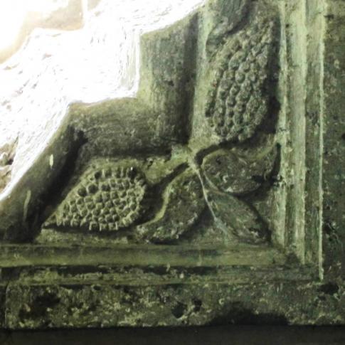 Detalle de la entrada al templo de Cajititlán.