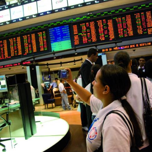 Interior de la Bovespa (bolsa de São Paulo)