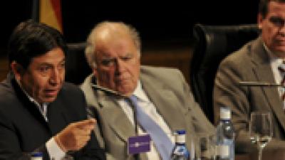 David Choquehuanca, Enrique Iglesias y Ricardo Añino